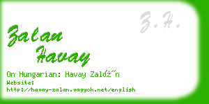 zalan havay business card